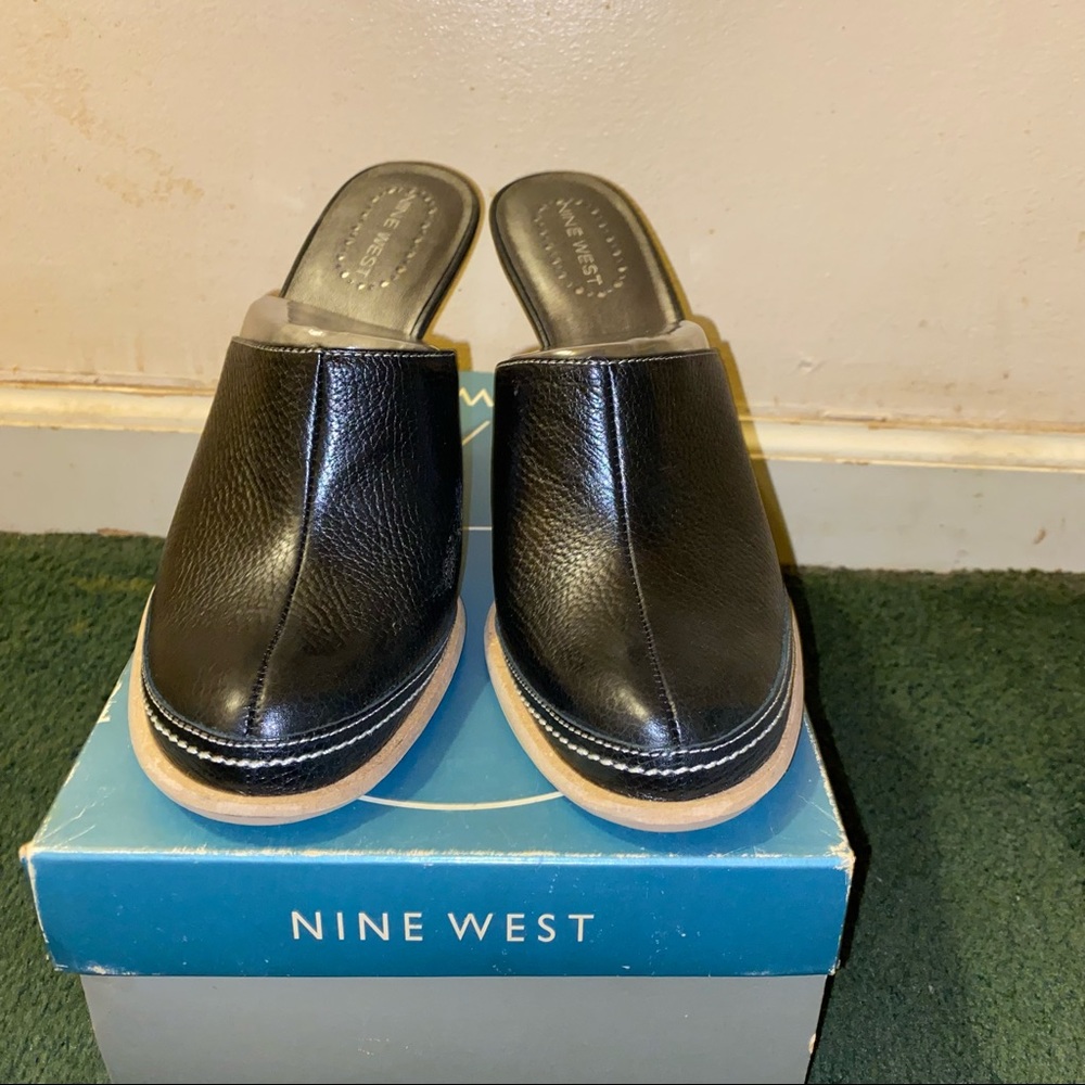 Black Heeled Mules